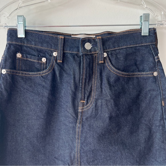 Everlane Dark Denim Mini Skirt Size 25 - Picture 3 of 7